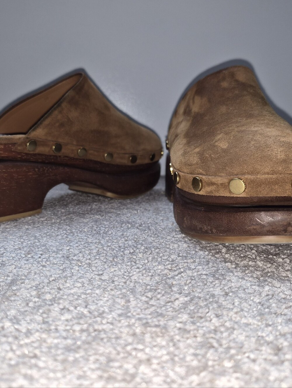 STAUD Chestnut Brown Suede Slip-On Clog - Picture 2 of 7